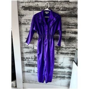 Vintage 80’s Purple Jumpsuit with Studded Details